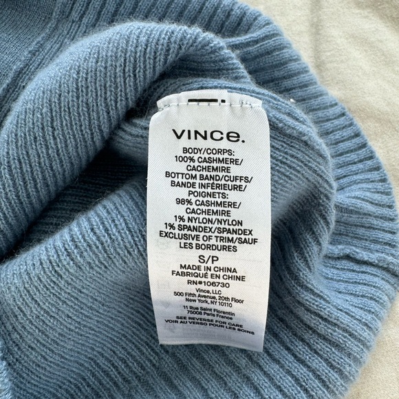 Vince cashmere ribbed raglan cardigan blue - Picture 6 of 6